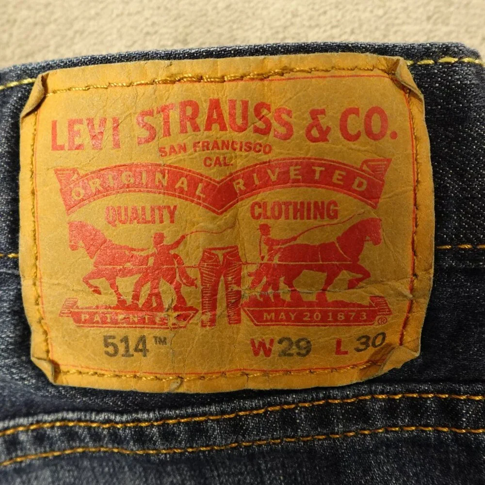 Levi's Jeans 514 Straight Fit men's 29x30 blue denim red‎ tab